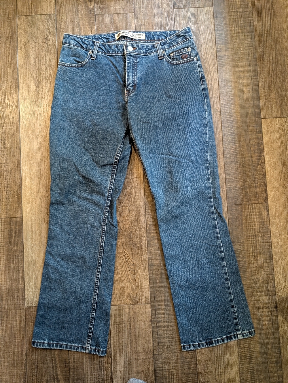 Harley Davidson Dark Wash Bootcut Denim Jeans Size 10 Petite